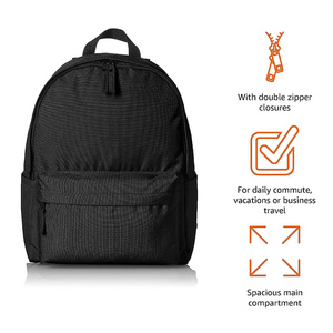 For Basics Unisex Canvas <strong>Backpack</strong> for School Study Travel Durable Classic Design <strong>Black</strong> - Product Image 4