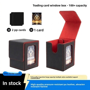 Porte-cartes vertical rectangulaire personnalisable avec plus de 100 emplacements, fenêtre de présentation, en cuir PU écologique et doublure en velours pour cartes - Product Image 5