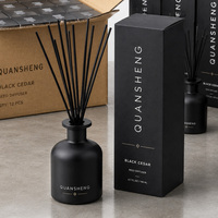 Diffuseur de parfum d'ambiance à bâtonnets, diffuseur à bâtonnets d'arôme noir, bouteille en verre rose, diffuseur décoratif à bâtonnets
