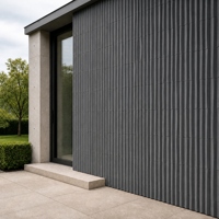 Revêtement mural en pierre artificielle ondulée verticale 1200x600mm en PU pour murs décoratifs