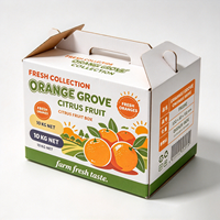 Boîte en carton orange personnalisée avec logo, biodégradable, réutilisable, en matériaux recyclés, en carton ondulé gaufré, pour fruits et légumes frais