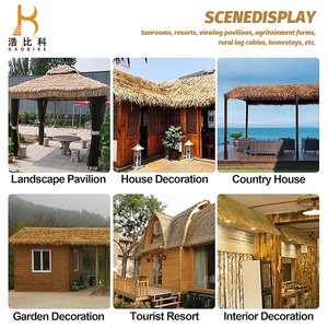 Hot bán nhựa Nhân Tạo Hoa Trần tự nhiên thatch lợp nhân tạo tổng hợp PVC cỏ cọ nhân tạo thatch mái - Product Image 6