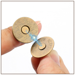 Nút bấm từ tính bán buôn nhà máy cho túi xách, nút bấm tròn mạ điện 14mm 18mm, nút kim loại nam châm, logo tùy chỉnh - Product Image 2