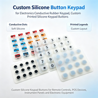 Clavier en silicone conducteur rétroéclairé personnalisé en gros, boutons en caoutchouc de silicone souples imprimés, découpe de claviers électroniques