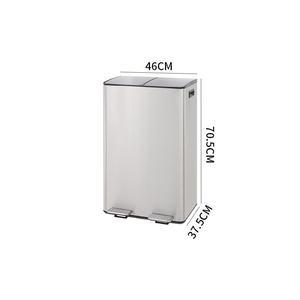 Hình Chữ Nhật Nhà Bếp Chất Thải <span class=keywords><strong>Bin</strong></span> Thép Không Gỉ 2 Ngăn Đóng Mềm Phân Loại Thùng Rác Có Thể Chân Bàn Đạp Cấu Trúc Thùng Rác - Product Image 3