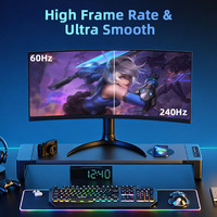 Monitor Gaming Curvo de 34 Pulgadas, 240Hz, 4K, Pantalla IPS LCD, Soporte Elevador, Efecto de Iluminación RGB, Adaptive Sync, Proveedor Verificado