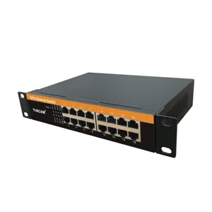 Tincam Ethernet chuyển đổi 16 cổng không được quản lý sợi để RJ45 phương tiện truyền thông chuyển đổi DC48V 4/8/16/24/48 cổng kim loại cắm và chơi mạng chuyển đổi