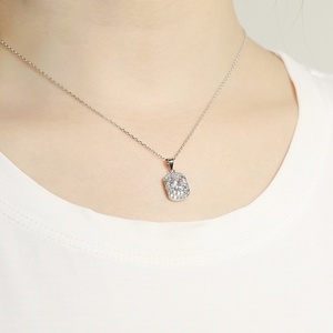 Wholesale S925 Sterling Silver Rhodium Plated Round Brilliant Cut Colored Cubic Zircon 12 Months Birthstone Pendant Necklace - Product Image 4