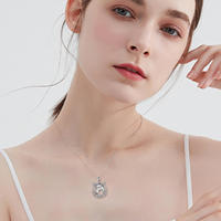 Nouveau Design Cheval Bijoux 925 Sterling Silver Rhodium Plaqué Animal Fer À Cheval Lariat Collier