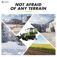 Yaweh Tracteur Agricole Mini 4x4 Remorquable Moins Cher avec Rétrocaveuse Chargeuse Pelleteuse pour Vente de Machines de Terrassement