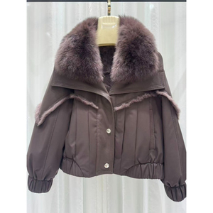 OFTBUY 2026 Nouvelle <span class=keywords><strong>Parka</strong></span> Courte pour <span class=keywords><strong>Femme</strong></span> avec Col en Fourrure de Renard, Doudoune Rembourrée Épaisse et <span class=keywords><strong>Imperméable</strong></span> pour l'Hiver - Product Image 3