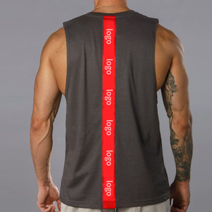 Logotipo personalizado Color sólido Muscle Men <span class=keywords><strong>Chaleco</strong></span> sin mangas Baloncesto Fitness Correr Camiseta sin mangas de secado rápido Culturismo Camiseta sin mangas - Product Image 2