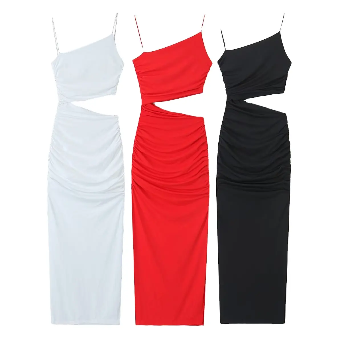 PB & ZA женские 2023 летние новые шикарные с открывающимся дизайном асимметричное платье винтажные женские платья без рукавов Халат Mujer