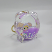 Porte-clés lumineux personnalisé en acrylique avec motif d'écureuil et capybara de dessin animé, étoile flottante en érable et paillettes de cerisier – Cadeau promotionnel
