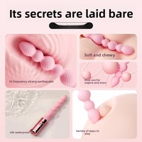 Plug anal en silicone anti-bactérien avec perles en chaîne, vibrateur à 10 modes, rechargeable, étanche, jouet sexuel pour adultes unisexe pour femmes et hommes