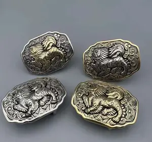 高品质内部尺寸40毫米定制中国鸟实心黄铜西方名牌皮带扣