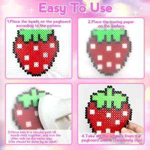 Kit de Cuentas Fusibles Rosas Fh010, 11000 Piezas de 5 mm para Pixel Art con Tableros de Planchado, Papel para Planchar y Caja de Almacenamiento, Manualidades para Niños - Product Image 4