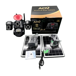 Caméras de sécurité IP solaires 4G à quatre objectifs, 4K AOV PTZ, détection PIR, suivi automatique des personnes, caméra CCTV réseau extérieure OEM à prix avantageux - Product Image 1