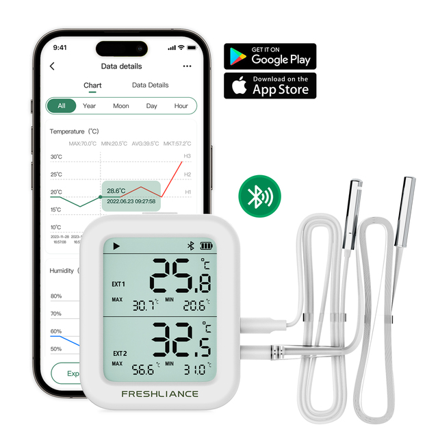 Wireless Multi-function Thermometer Hygrometer Bluetooth Temperature & Humidity Sensor