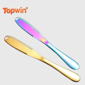 Colorful Special Rose Golden Black Color Butter Spreader Stainless Steel <b>Cheese</b> <b>Knife</b> <b>Set</b> - Product Image 1