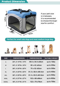 Caisse souple portable OEM pour animaux de compagnie, caisse pliante à 3 portes pour chats, chiots et chiens d'intérieur et d'extérieur, cage d'exposition domestique - Product Image 2