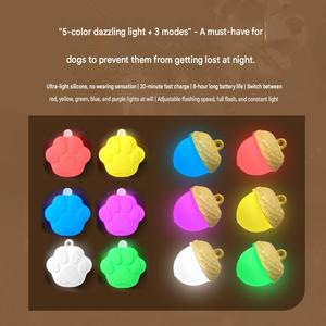 Papifeed Rechargeable Silicone Cartoon Pattern Flashing LED Pet Safety <strong>Light</strong> <strong>for</strong> <strong>Dogs</strong> &amp; Cats Night Walking - Product Image 2