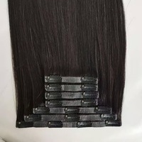 Extensions de cheveux Remy indiens de couleur noire naturelle Hotsale Clip sans couture de cheveux humains de haute qualité