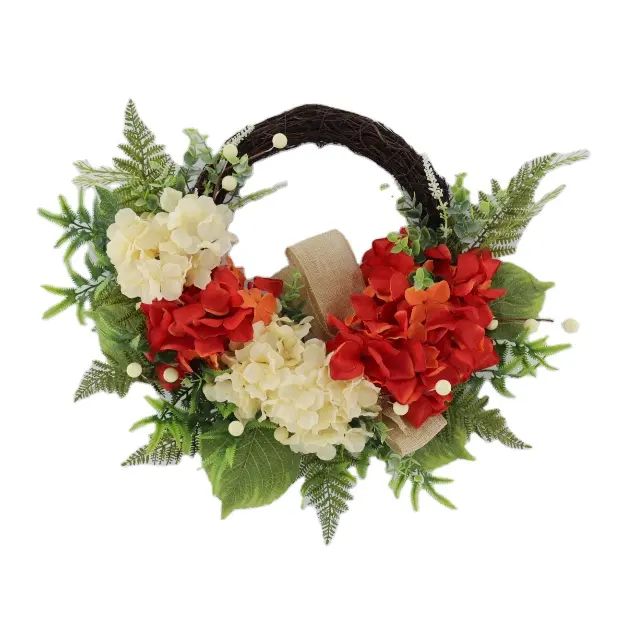 Handmade artificial plant garland and silk flower hydrangea garland for sale at low price wedding decoration