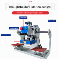 Presse à transfert thermique pneumatique semi-automatique à double station pour l'impression de logos et d'étiquettes de vêtements