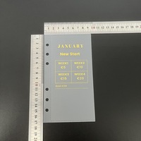 Portefeuille extensible transparent givré en PP à 6 trous pour rangement d'argent, organiseur de budget, pochettes latérales sans fermeture éclair pour espèces