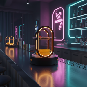 Plateau à fruits rotatif à 2 niveaux avec éclairage LED pour bar et KTV, plateau à collations rechargeable avec logo personnalisé - Product Image 5