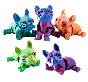 พิมพ์ลาย3D สุนัขฝรั่งเศสน่ารักพร้อมข้อต่อเคลื่อนย้ายได้ของเล่นตั้งโต๊ะสำหรับสัตว์เลี้ยงสุดน่ารักสำหรับคริสต์มาสและฮาโลวีน - Product Image 2