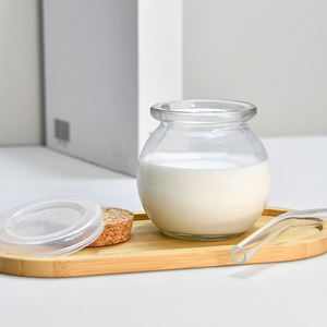 Vente en gros transparent Logo personnalisé Pudding 200 ml Bouteille en verre pour flacon de lait frappé - Product Image 6