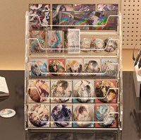 Support de présentation multi-niveaux en acrylique, logo Anime Valley, panneau vertical, badge, articles périphériques, table