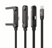 Cable de Carga Tipo C TUTI de 1.5m, Trenzado, de Aleación de Aluminio, 240W, Carga Rápida, con Soporte