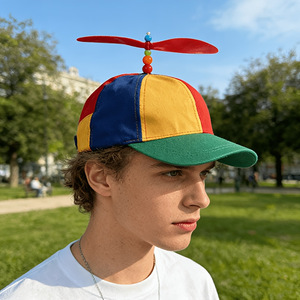Divertida Gorra de Hélice Multicolor para Adultos, Gorra de Béisbol con Helicóptero Giratorio, Novedad para Carnaval, Cumpleaños, Disfraces y Cosplay - Product Image 1