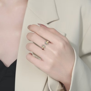 Nuovo Anello Aperto a Forma di Zampa di <span class=keywords><strong>Gatto</strong></span> con Lettera Inglese, Anello Regolabile alla Moda - Product Image 5