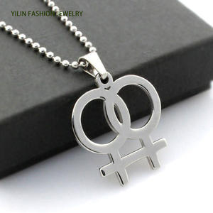 Collar con Colgante de Acero Inoxidable Simple Pride, Joyería Femenina, Símbolo <span class=keywords><strong>Sexual</strong></span> <span class=keywords><strong>Homosexual</strong></span> Lésbico - Product Image 1