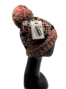 Quality Guarantee Unisex Jacquard Pattern Snowflakes Beanie <b>POM</b> <b>POM</b> Adult Leather Patch Printing 70% Acrylic 30% Wool Winter - Product Image 4