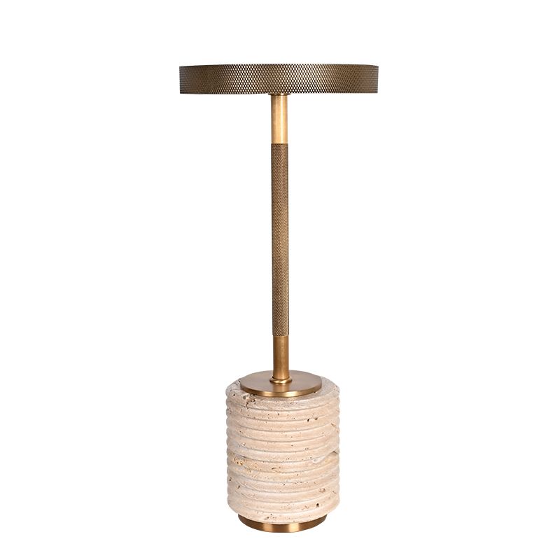 Minimalist Touch Table Light Living Room Bedroom Bedside Decorative Night Light Knurled Travertine Table Lamp