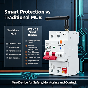 GXPR GXB1-125 Tuya WiFi Smart MCB 2P Rail DIN Disjoncteur Intelligent Télécommande Maison Intelligente Distribution <span class=keywords><strong>d</strong></span>'Énergie Commerciale - Product Image 5