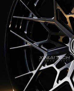 Jantes forgées personnalisées XL PCD 5x112 5x114.3 5x120 Jantes de voiture de tourisme Jantes de voiture noires brillantes intégrées - Product Image 2