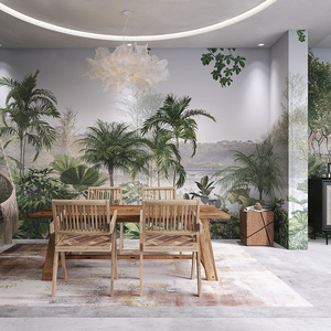 <span class=keywords><strong>Papier</strong></span> <span class=keywords><strong>peint</strong></span> moderne tropical personnalisable avec installation autocollante, imperméable pour les murs du salon, du canapé et de la chambre à coucher - Product Image 5
