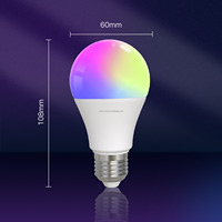 Ampoule LED 9W RVB WIFI et APP avec base E27 pour usage intérieur et domestique, couleur changeante, 1 pièce