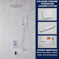 Ensemble de douche intelligent gris anthracite mural avec jets de pluie, jets latéraux et douchette à main pour salle de bain