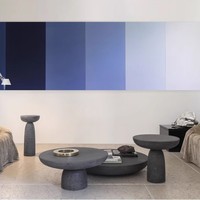 Tables d'extérieur modernes, tables de jardin modernes en fibre de verre et ciment pour l'intérieur - Meubles d'extérieur durables et imperméables