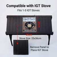 Areffa Outdoor Aluminium Klappbarer H-Bein Glamping-Tisch Tragbarer Schwarzer Picknick-Grill-Tisch Kleiner Rechteckiger Leichtgewichtiger Camping-Tisch
