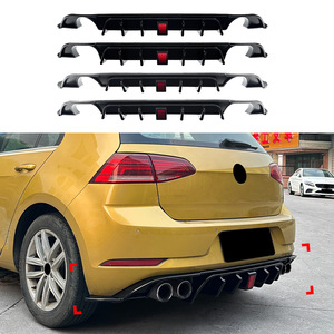 Volkswagen Golf 7.5 Rear <b>Diffuser</b> TCR Style Piano Black Carbon Fiber Texture PP Material - Product Image 1