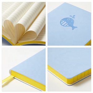 Cuaderno A5 <span class=keywords><strong>de</strong></span> Tapa Blanda <span class=keywords><strong>de</strong></span> Cuero con Diseño <span class=keywords><strong>de</strong></span> Pequeña <span class=keywords><strong>Ballena</strong></span>, Bordes <span class=keywords><strong>de</strong></span> Colores, Encuadernado Cosido, Logotipo Personalizado, Diseño Simple, Diario Escolar - Product Image 5