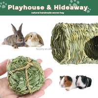 Tunnel en herbe tissée de lapin naturel Timothy Hay Chew Toy House Hamster Furets Hutch Bed